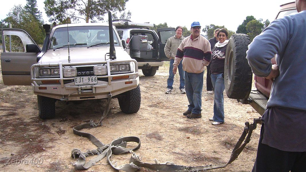 29-A well used RACV tow rope gets ready to take Big Mac into Dimboola for repair.JPG